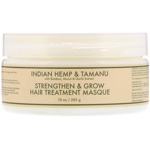 Nubian Heritage, Máscara de Tratamento para Fortalecimento e Crescimento Capilar, Cânhamo Indiano e Tamanu, 283 g (Discontinued Item) 