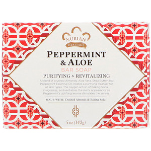 Отзывы о Нубиан Херитадж, Peppermint & Aloe Bar Soap, 5 oz (142 g)