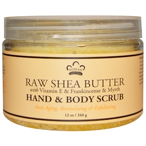 Nubian Heritage, Сырое масло ши, скраб для тела и рук, Raw Shea Butter, 340 г