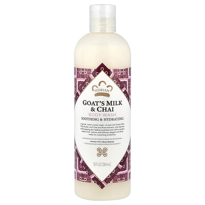 Nubian Heritage, Gel de baño, Leche de cabra y Chai, 13 fl oz (384 ml)