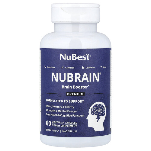 NuBest, Nubrain®, Brain Booster, 60 Vegetarian Capsules