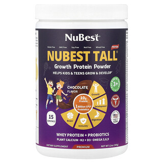 NuBest Tall®, groeiproteïnepoeder, voor kinderen en tieners vanaf 3 jaar, chocolade, 340 g