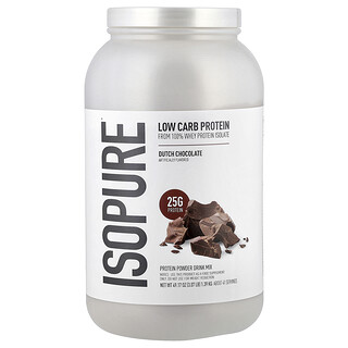 Isopure, 低碳水化合物蛋白质粉，荷兰巧克力味，3.07 磅（1.39 千克）