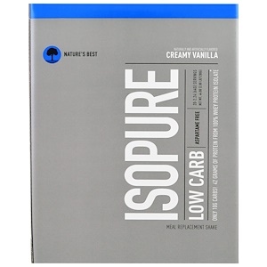 Nature's Best, IsoPure, IsoPure, протеиновый порошок с низким содержанием углеводов, со вкусом сливочной ванили, 1 фунт (454 г)
