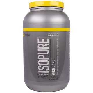 Isopure, مسحوق بروتين، خالٍ من الكربوهيدرات، بطعم كريمة الموز، 3 رطل (1.36 كجم)