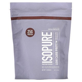 Isopure, Poudre Protéinée Faible en Glucides, Chocolat Néerlandais, 454 g (1 lb)