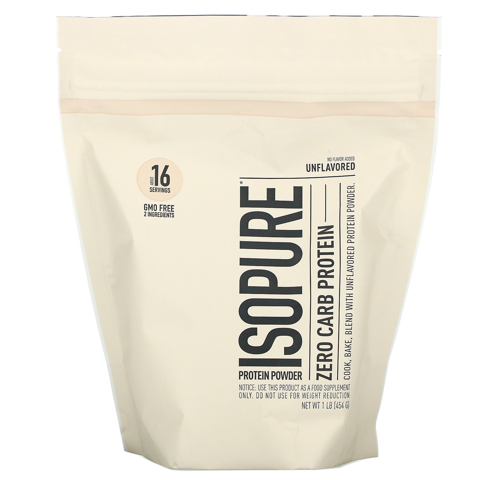 Isopure, Isopure Protein Powder, Zero Carb Protein, Unflavored, 1 lb ...