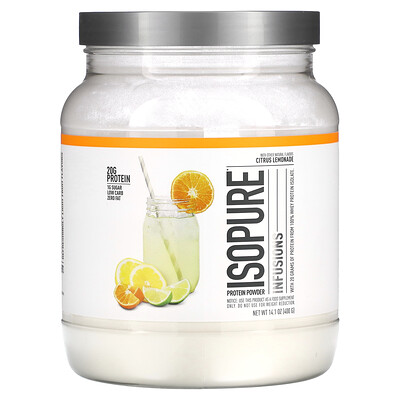 

Isopure Infusions, протеиновый порошок, цитрусовый лимонад, 400 г (14,1 унции)