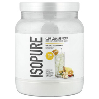 Isopure, Proteína pura con bajo contenido de carbohidratos en polvo, Piña, naranja y plátano, 400 g (14,1 oz)