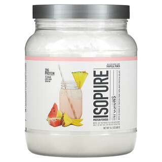Isopure, إشراب مسحوق البروتين، شراب استوائي، سعة 14.1 أونصة (400 جم)
