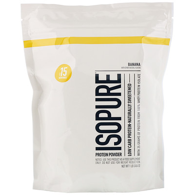 Isopure Low Carb Protein Powder, Banana, 1 lb (454 g)