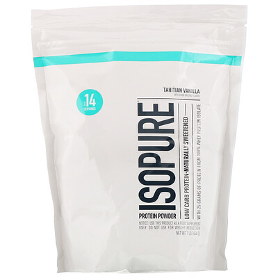 Isopure Low Carb Protein Powder, Tahitian Vanilla, 1 lb (454 g)