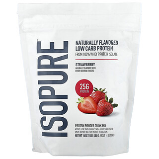 Isopure, Proteína con bajo contenido de carbohidratos en polvo, Fresa, 454 kg (1 lb)