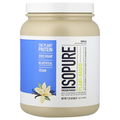 Product Image for Isopure, Plant-Based Protein Powder, Vanilla, 1.23 lb (560 g)