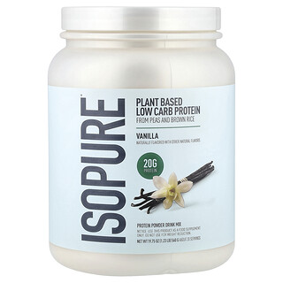 Isopure, 植物基蛋白质粉，香草味，1.23 磅（560 克）