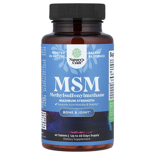Nature's Craft, MSM, 1000 mg, 60 comprimés