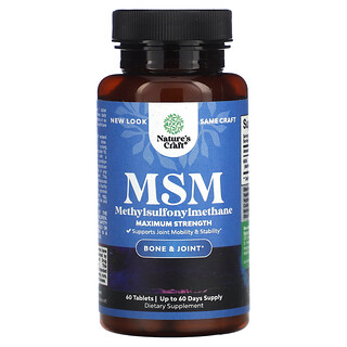 Nature's Craft, MSM, Maksimum Güç, 1.000 mg, 60 Tablet