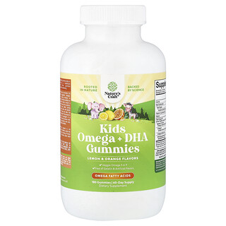 Nature's Craft, Kids Omega + DHA-godisar, citron och apelsin, 180 godisar