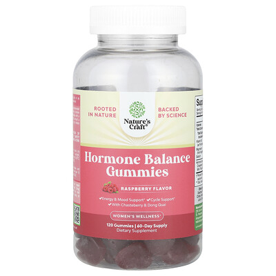 Nature's Craft Women's Wellness, Hormone Balance Gummies, Raspberry, 120 Gummies