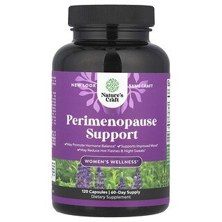 Nature's Craft, Bienestar de la mujer, Refuerzo para la perimenopausia, 120 cápsulas