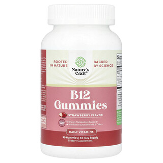 Nature's Craft, B12 Caramelle gommose, fragola, 90 caramelle gommose