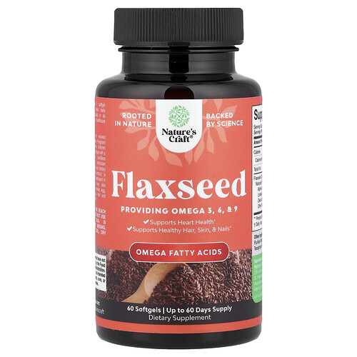 Nature's Craft, Flaxseed, 60 Softgels (1,000 mg per Softgel)