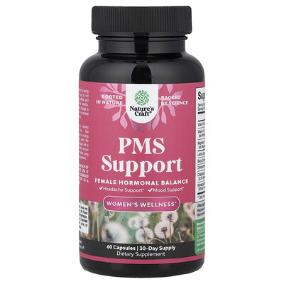 Nature's Craft, Bienestar de la mujer, Refuerzo para el síndrome premenstrual, 60 cápsulas