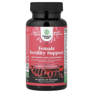 Nature's Craft, Bienestar de la mujer, Refuerzo para la fertilidad femenina, 60 cápsulas