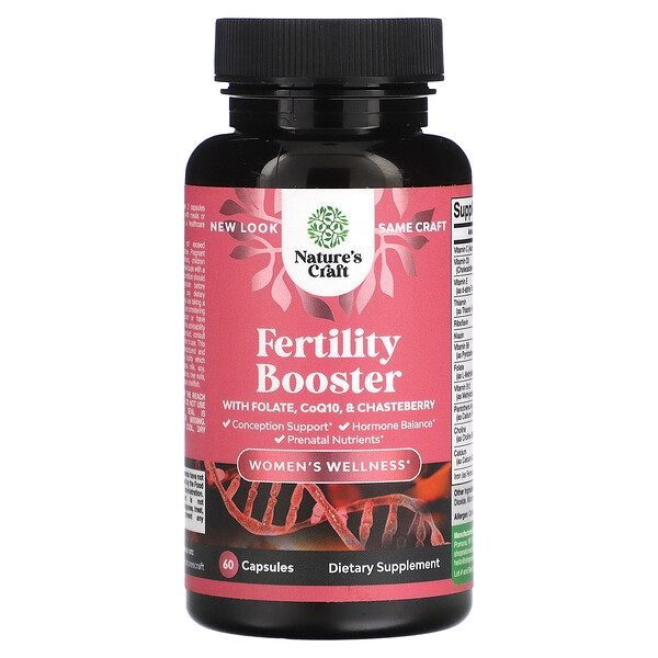 Natures Craft Womens Wellness Fertility Booster With Folate Coq10 And Chasteberry 60 Capsules 