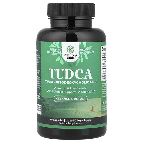 Nature's Craft TUDCA, 60 Capsules (250 mg per Capsule)