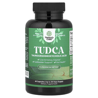 Nature's Craft, TUDCA 牛磺熊去氧膽酸，500 毫克，60 粒膠囊（每粒膠囊 250 毫克）
