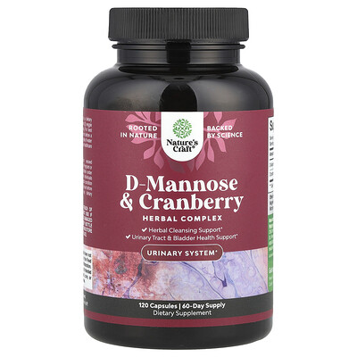 Nature's Craft, D-manosa y arándano rojo, 120 cápsulas