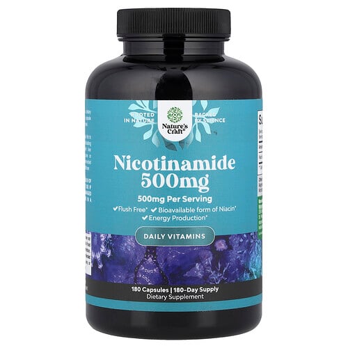 Nature's Craft Nicotinamide, 500 mg , 180 Capsules