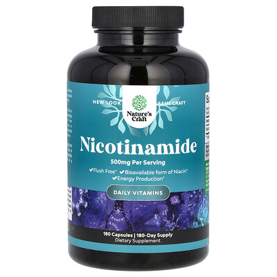 Product Image for Nature's Craft, Nicotinamide, 500 mg , 180 Capsules
