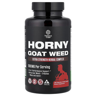 Nature's Craft, Herbe de cornée de chèvre, Complexe à base de plantes Xxtra Strength, 180 capsules
