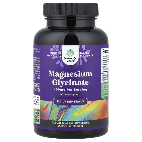Nature's Craft Magnesium Glycinate, 120 Capsules (100 mg per Capsule)