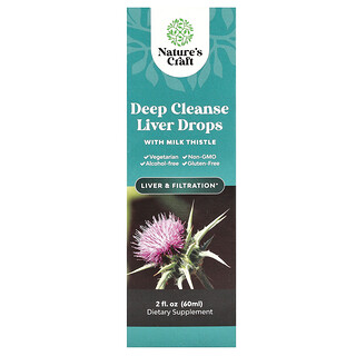Nature's Craft, Titisan Hati Pembersih Dalam dengan Milk Thistle, 2 fl oz (60 ml)