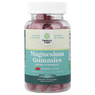 Nature's Craft, Magnesium Gummies, Magnesium-Fruchtgummis, Himbeere, 90 Fruchtgummis