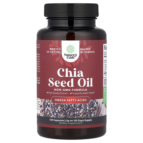 Nature's Craft Chia Seed Oil, 500 mg, 120 Capsules