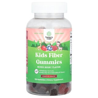 Nature's Craft, Kids Fiber Gummies, Sugar Free, Mixed Berry, 120 Gummies