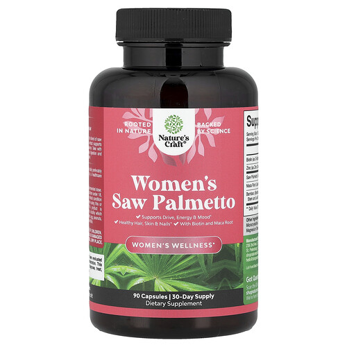 Nature's Craft, Women's Wellness, Women's Saw Palmetto, 90 Capsules