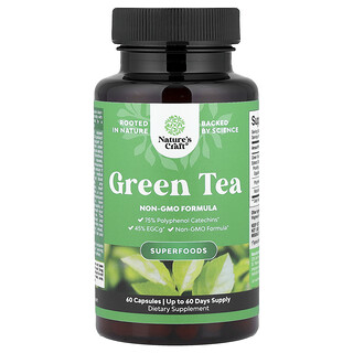 Nature's Craft, Té verde, 60 cápsulas (500 mg por cápsula)