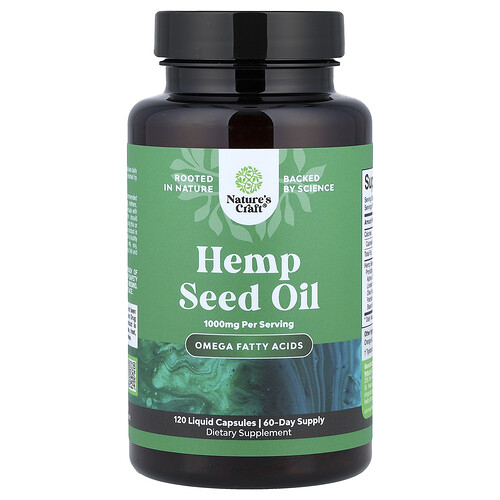 Nature's Craft, Hemp Seed Oil, Hanfsamenöl, 120 Flüssigkapseln (500 mg pro Kapsel)