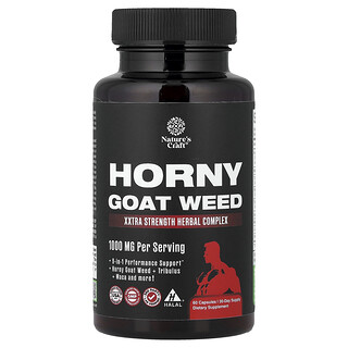 Nature's Craft, Horny Goat Weed, Φυτικό σύμπλεγμα Xtra Strength, 60 κάψουλες