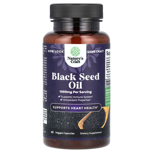 Nature's Craft, Black Seed Oil, Schwarzkümmelöl, 60 vegetarische Kapseln (500 mg pro Kapsel)