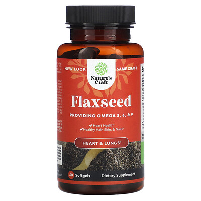 Nature's Craft , Flaxseed, 1,000 Mg, 60 Softgels