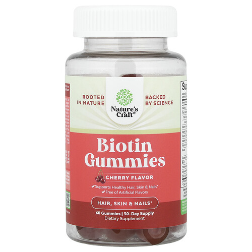 Nature's Craft, Biotin-Fruchtgummis, Kirsche, 60 Fruchtgummis