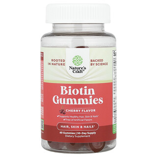 Nature's Craft, Biotin Gummies, Cherry , 60 Gummies