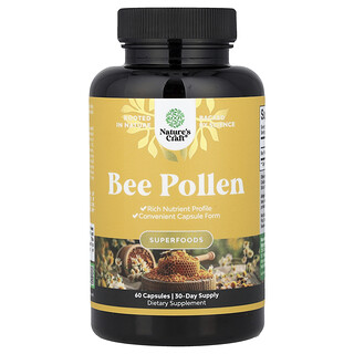 Nature's Craft, Bee Pollen, Bienenpollen, 60 Kapseln (500 mg pro Kapsel)