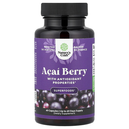 Nature's Craft, Acai Berry, 60 Capsules (600 mg per Capsule)